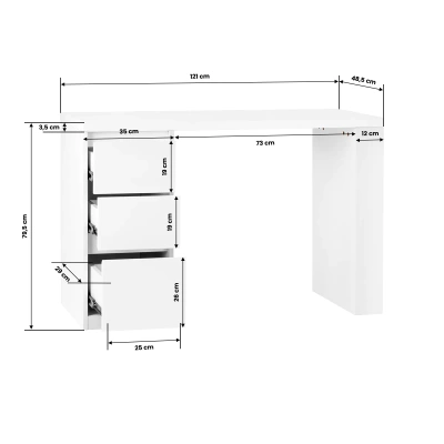 Biurko kosmetyczne 332 białe 154327 ActiveSHOP