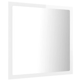 vidaXL Lustro łazienkowe LED, wysoki połysk, białe, 40x8,5x37cm, akryl