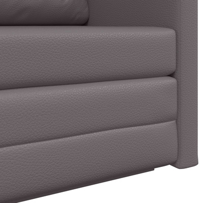 Sofa Bed Szary 124 x 71 x 78 cm Sztuczna skóra