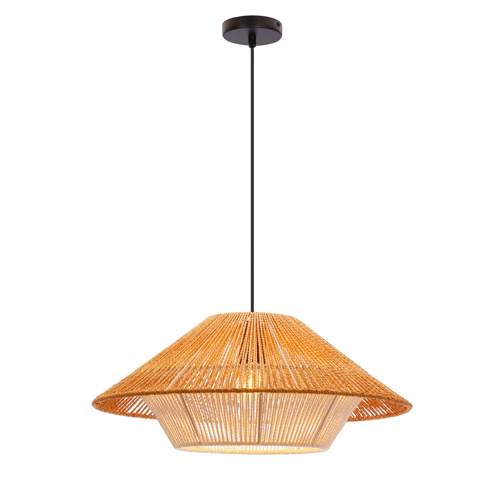 Lampa wisząca z abażurem Africa czarna do jadalni E27 1-punktowa