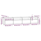 vidaXL Szafka pod TV z oświetleniem LED, szarość betonu, 240x35x40 cm