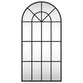 vidaXL Lustro ścienne, czarne, 40x80 cm, zakończone łukiem, żelazo