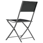 vidaXL Składane krzesła ogrodowe, 2 szt., czarne, stal i textilene