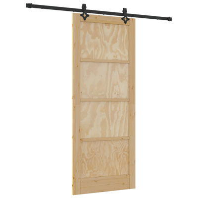 Drzwi przesuwne Naturalny i czarny 86 x 211 cm