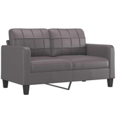 2-osobowa sofa, szary, 140 cm, sztuczna skóra