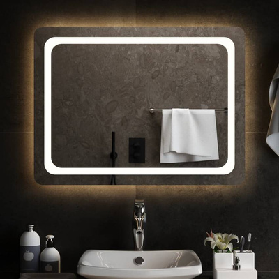 vidaXL Lustro łazienkowe z LED, 80x60 cm