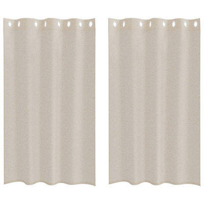 Firany Voile z zasłonami 2 pcs piaskowy 175 x 140 cm Poliester