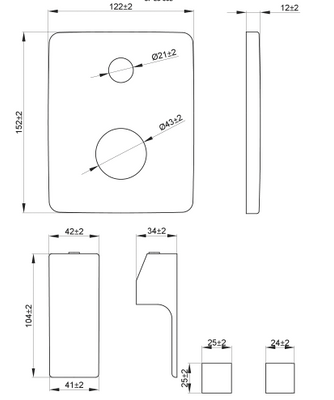 Podtynkowa bateria natryskowa 2-funkcyjna Nyks Chrom  Invena