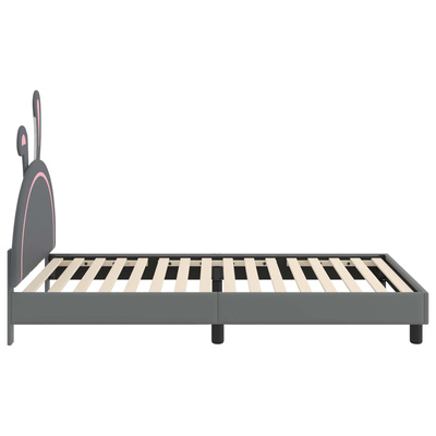 Łóżko Dziecięce z Ramą i Zagłówkiem jasnoszary 90 x 200 cm PU