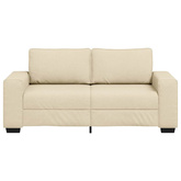 Sofa 2-osobowa, kremowa, 180x77x82 cm, tkaniną