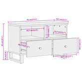 vidaXL Szafka pod TV, brązowo-czarna 70x33,5x46 cm, lite drewno mango