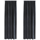 Zasłony zaciemniające 2 pcs Ciemnoszary 140 x 245 cm Aksamit