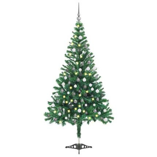 Sztuczna choinka z lampkami i bombkami, 120 cm, 230 gałązek vidaXL