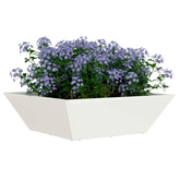 Doniczka ogrodowa Biały 50 x 50 x 15 cm Stal zimnogięta