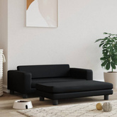 vidaXL Legowisko dla psa z dostawką, czarne, 100x50x30 cm, ekoskóra