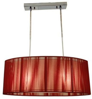 Lampa wisząca z abażurami Artemis czerwona podwójna nowoczesna do salonu