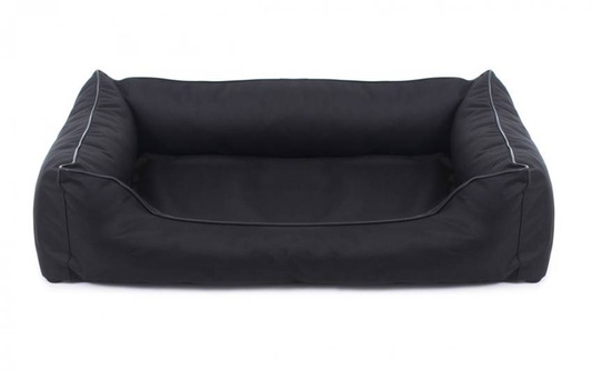 Legowisko dla psa Sofa Valencia Standard w kolorze czarnym z czarnym wykończeniem Rozmiar: M - 80 x 60 cm