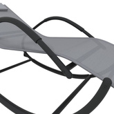 vidaXL Leżak, bujany, szary, stal i tworzywo textilene