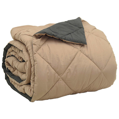 Kołdra na cały rok Antracyt i Taupe 220 x 240 cm Mikrofibra