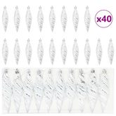 Świąteczna kula w spiralnym kształcie 40 pcs Srebrny