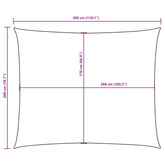 Prostokątny żagiel ogrodowy z tkaniny Oxford, 2x3 m, kremowy