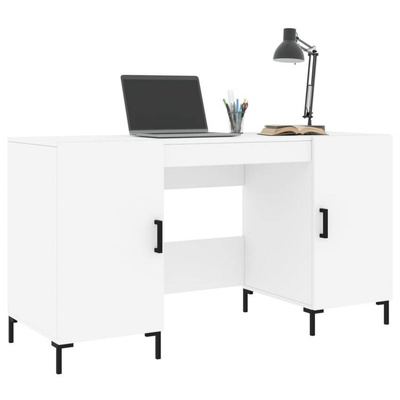 vidaXL Biurko, białe, 140x50x75 cm, materiał drewnopochodny model standard