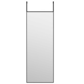vidaXL Lustro na drzwi, czarne, 30x80 cm, szkło i aluminium