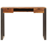 vidaXL Biurko, 110x55x78 cm, lite drewno sheesham i stal