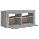 Szafka pod TV z oświetleniem LED, szary dąb sonoma, 90x35x40 cm vidaXL