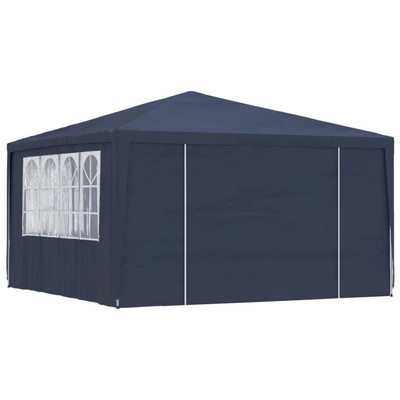 vidaXL Namiot imprezowy ze ściankami, 4x4 m, niebieski, 90 g/m²