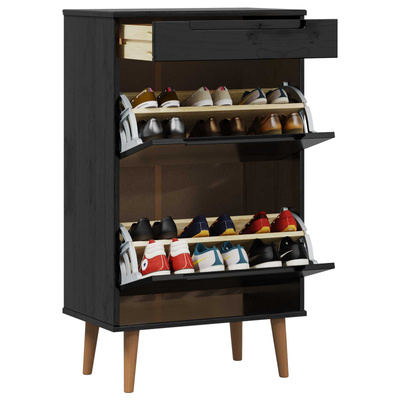 Szafka na buty MOLDE 59,5 x 35 x 103 cm Lite drewno sosnowe
