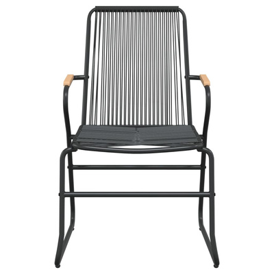 9-częściowy zestaw mebli ogrodowych, czarny, rattan PVC