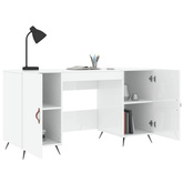 vidaXL Biurko białe z połyskiem, 140x50x75 cm, materiał drewnopochodny model standard