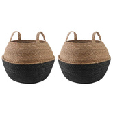 Doniczka z uchwytami 2 pcs Czarny ? 45 x 36 cm