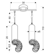 Lampa tuba wisząca 100cm biała 2xGU10 32-78636