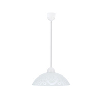 Bronte Lampa Wisząca 1X60W E27 Klosz Biały Z Wzorem