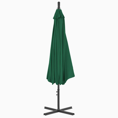 vidaXL Parasol wiszący ze stalowym słupkiem, 300 cm, zielony