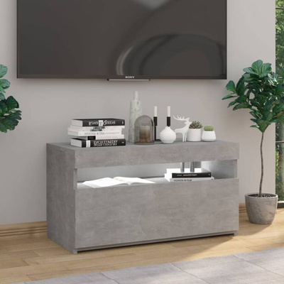 vidaXL Szafka pod TV z oświetleniem LED, szarość betonu, 75x35x40 cm