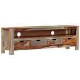vidaXL Szafka pod TV z litego drewna sheesham, 130 x 30 x 40 cm