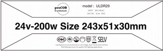 proCOB ® Zasilacz Ultra Slim 24V 200W 8.3A IP43