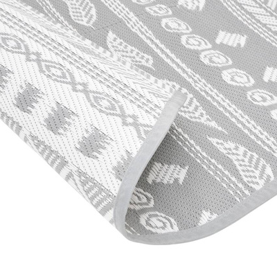 vidaXL Dywan na zewnątrz, szary, ?120 cm, PP model standard
