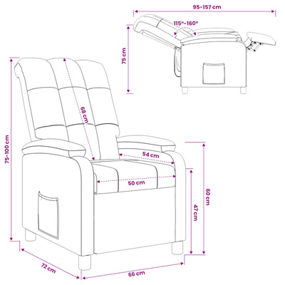 Fotel recliner Fioletowy tkanina