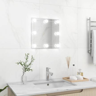 vidaXL Lustro ścienne z lampkami LED, kwadratowe, szklane model standard