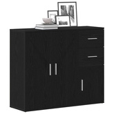 Komoda Czarny Dąb 91x29,5x75 cm Drewno konstrukcyjne