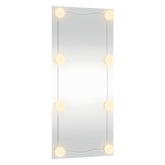 Lustro ścienne z LED, 30x80 cm, szklane, prostokątne