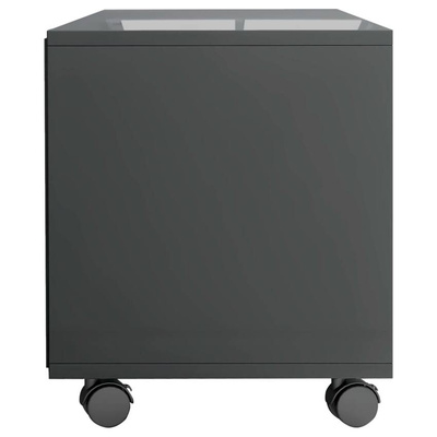 vidaXL Szafka pod TV, wysoki połysk, szara, 90x35x35 cm