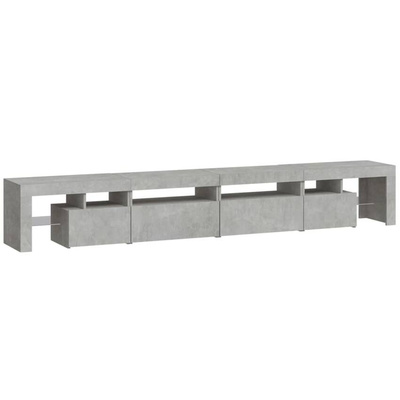 Szafka pod TV z oświetleniem LED, szarość betonu, 260x36,5x40cm vidaXL
