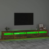 vidaXL Szafka pod TV z oświetleniem LED, przydymiony dąb, 270x35x40 cm