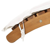 vidaXL Leżak z poduszką, lite drewno akacjowe, kremowy