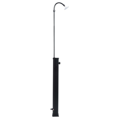 vidaXL Ogrodowy prysznic solarny, czarny, 215 cm, 8 L